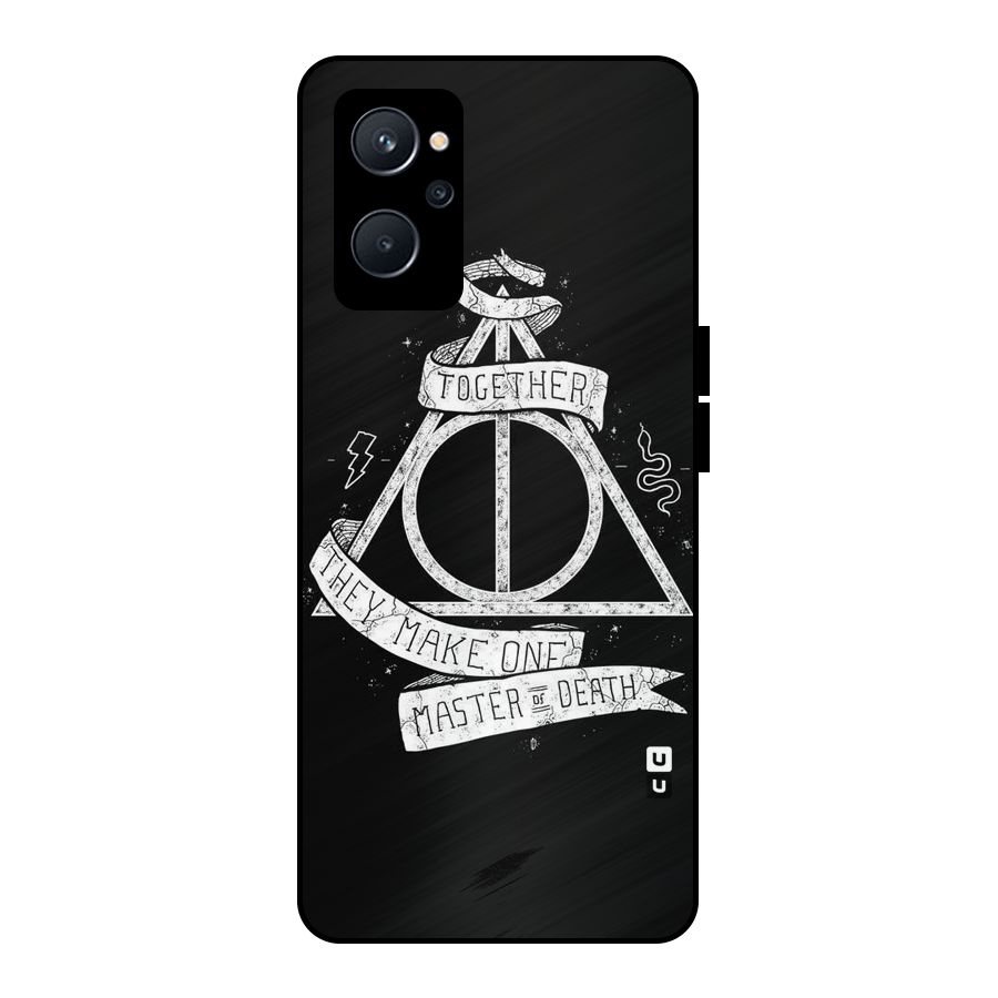 White Ribbon Metal Back Case for Realme 9i 5G