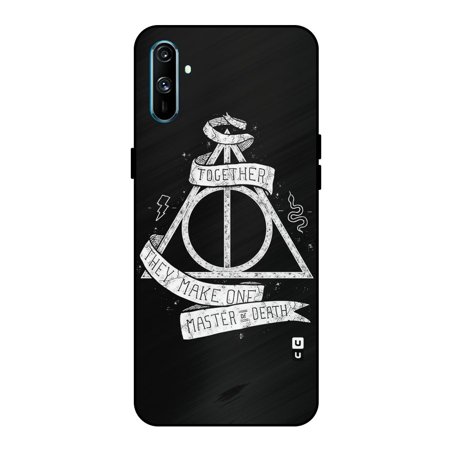 White Ribbon Metal Back Case for Realme C3