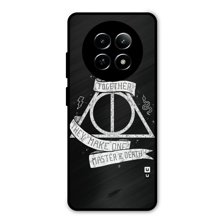 White Ribbon Metal Back Case for Realme Narzo 70x 5G