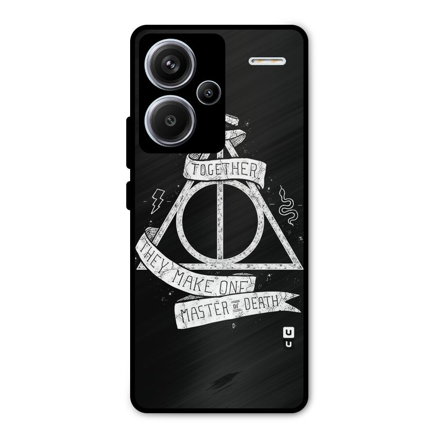 White Ribbon Metal Back Case for Redmi Note 13 Pro Plus