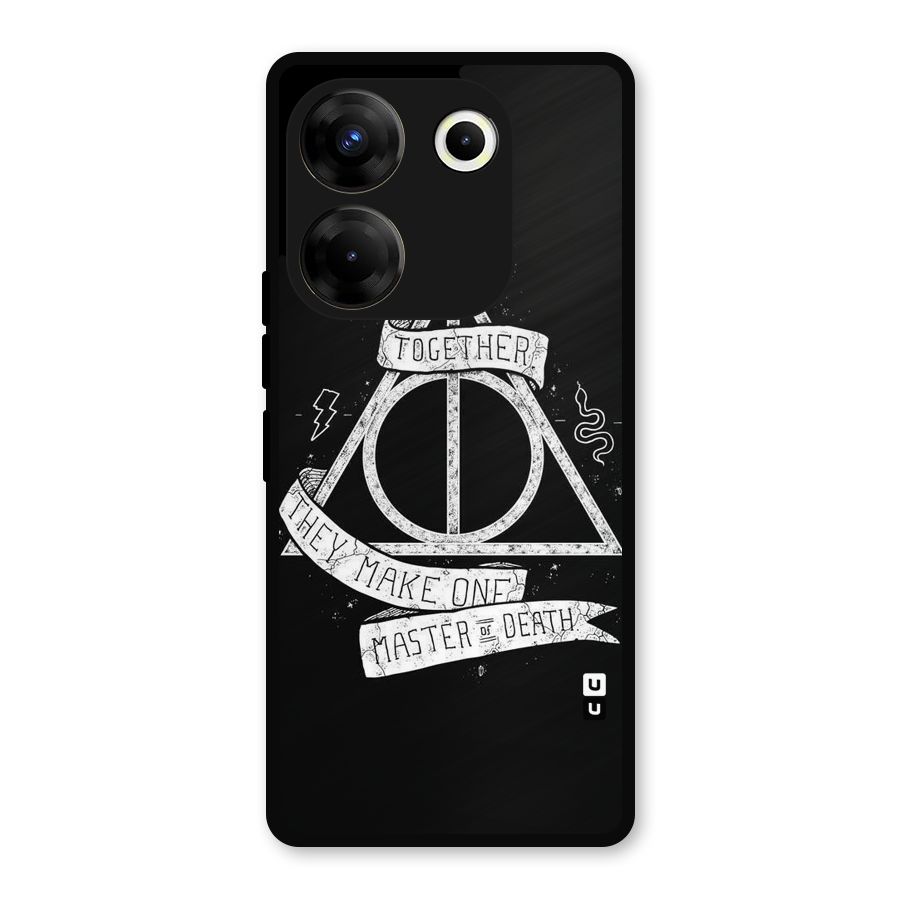 White Ribbon Metal Back Case for Tecno Camon 20
