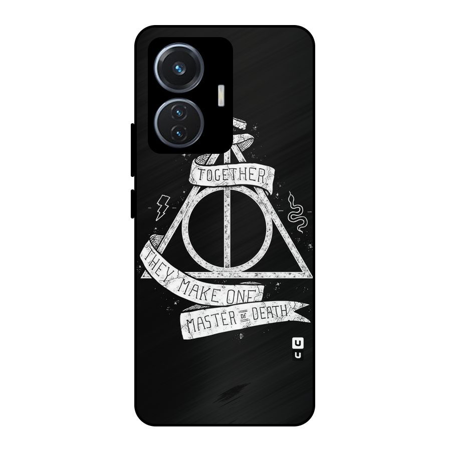 White Ribbon Metal Back Case for Vivo T1 44W