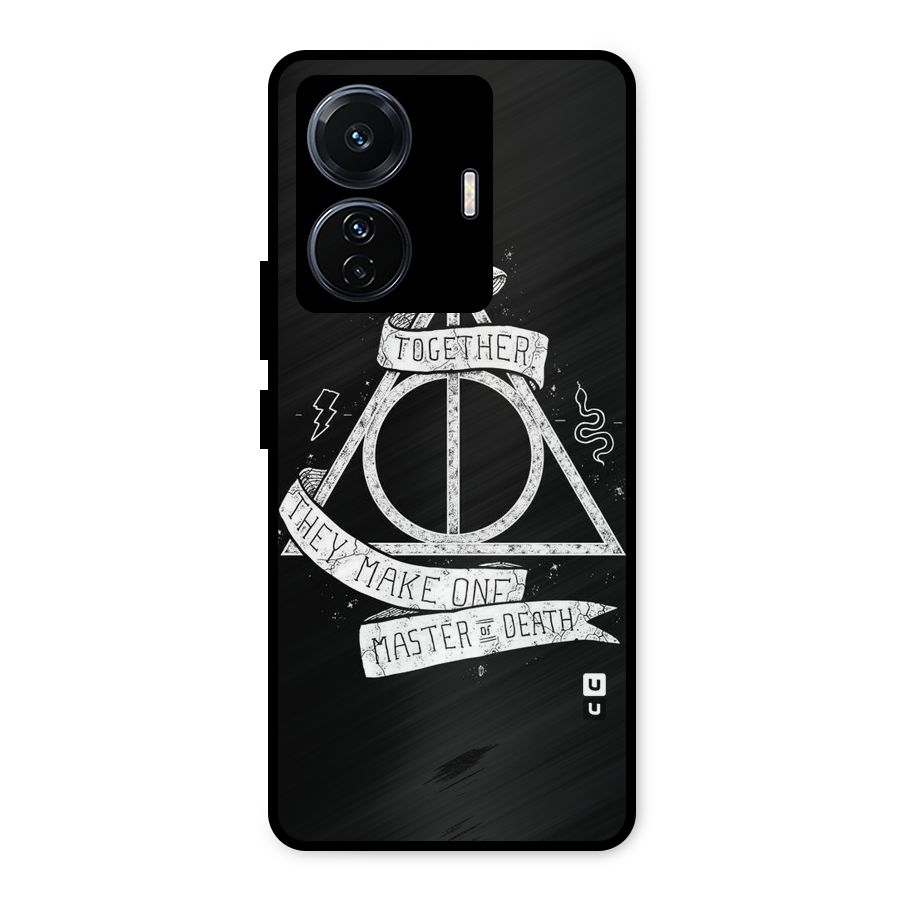 White Ribbon Metal Back Case for Vivo T1 Pro