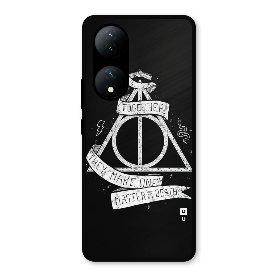 White Ribbon Metal Back Case for Vivo T2