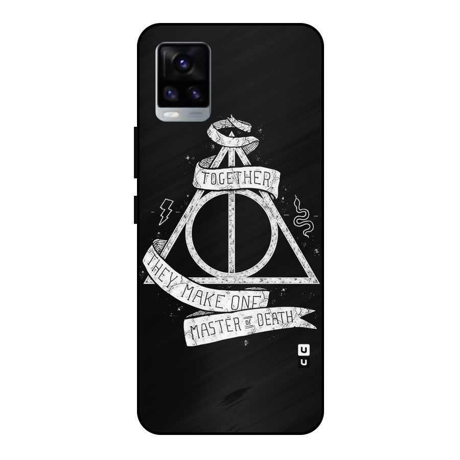 White Ribbon Metal Back Case for Vivo V20 2021