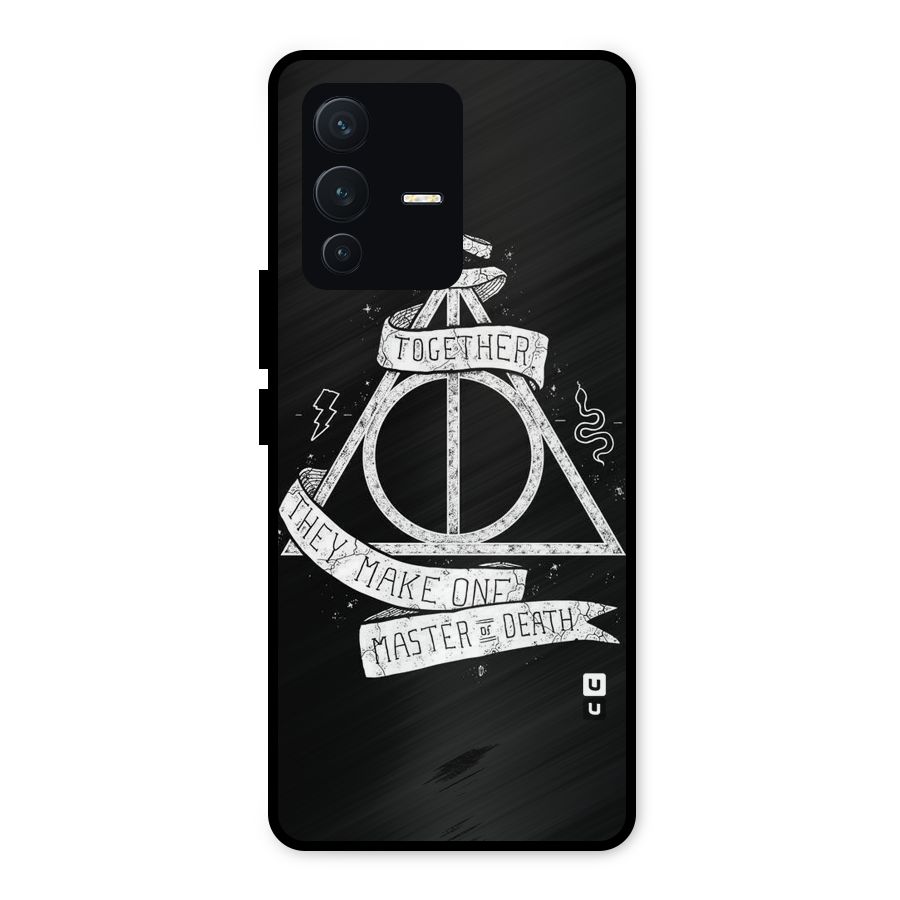 White Ribbon Metal Back Case for Vivo V23 5G