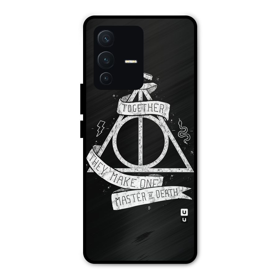 White Ribbon Metal Back Case for Vivo V23 Pro
