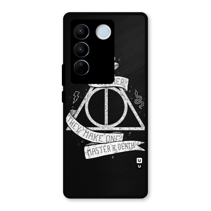 White Ribbon Metal Back Case for Vivo V27
