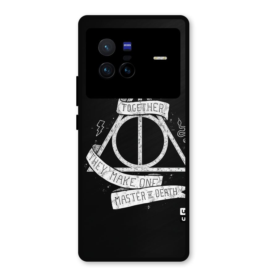 White Ribbon Metal Back Case for Vivo X80
