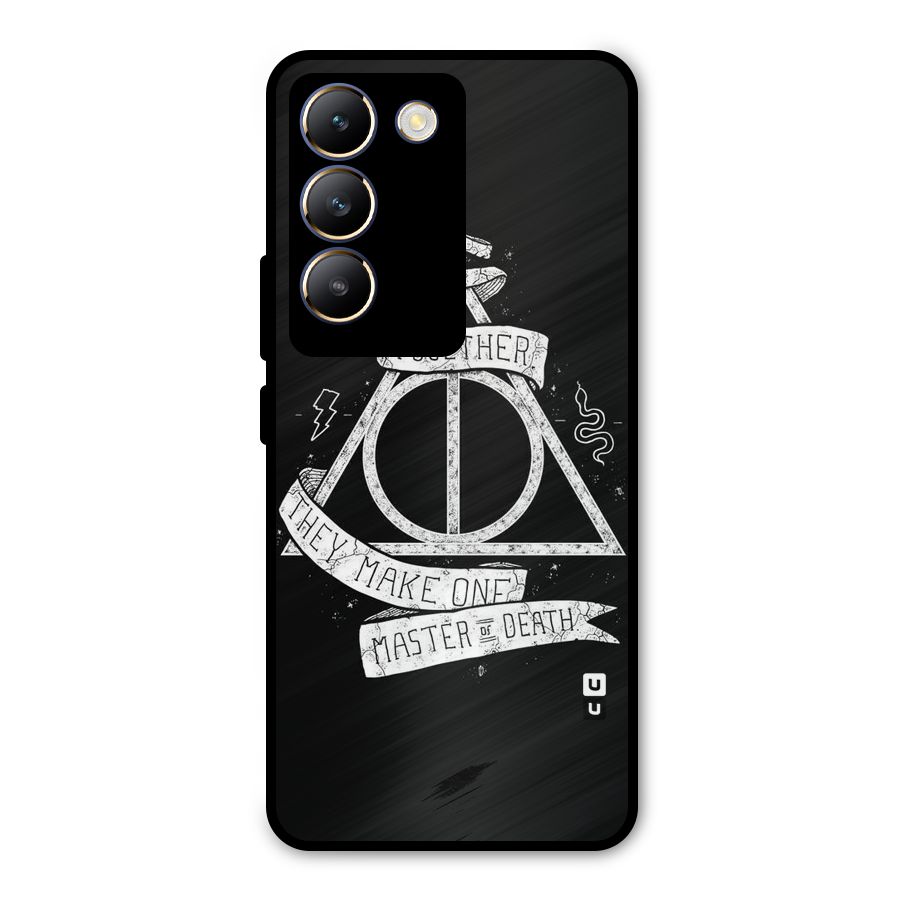White Ribbon Metal Back Case for Vivo Y200e