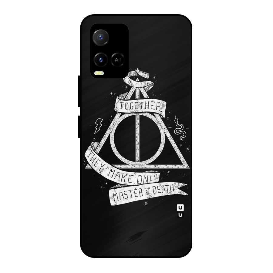 White Ribbon Metal Back Case for Vivo Y21T