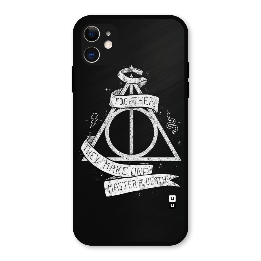 White Ribbon Metal Back Case for iPhone 11
