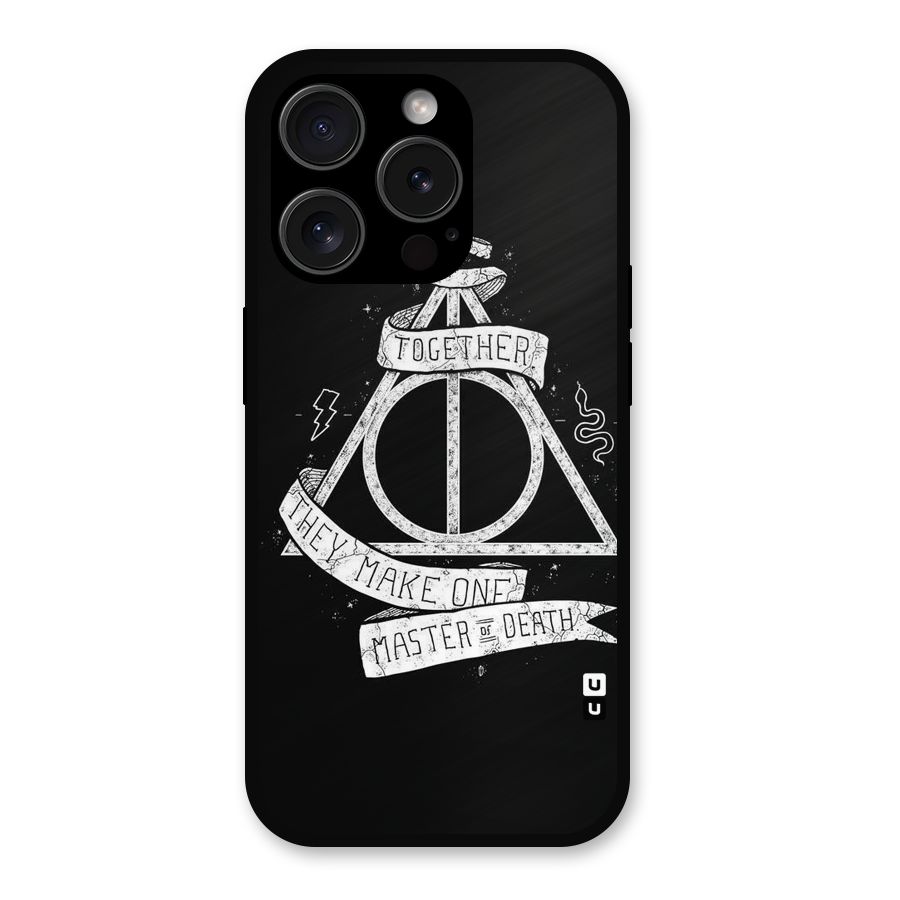 White Ribbon Metal Back Case for iPhone 15 Pro