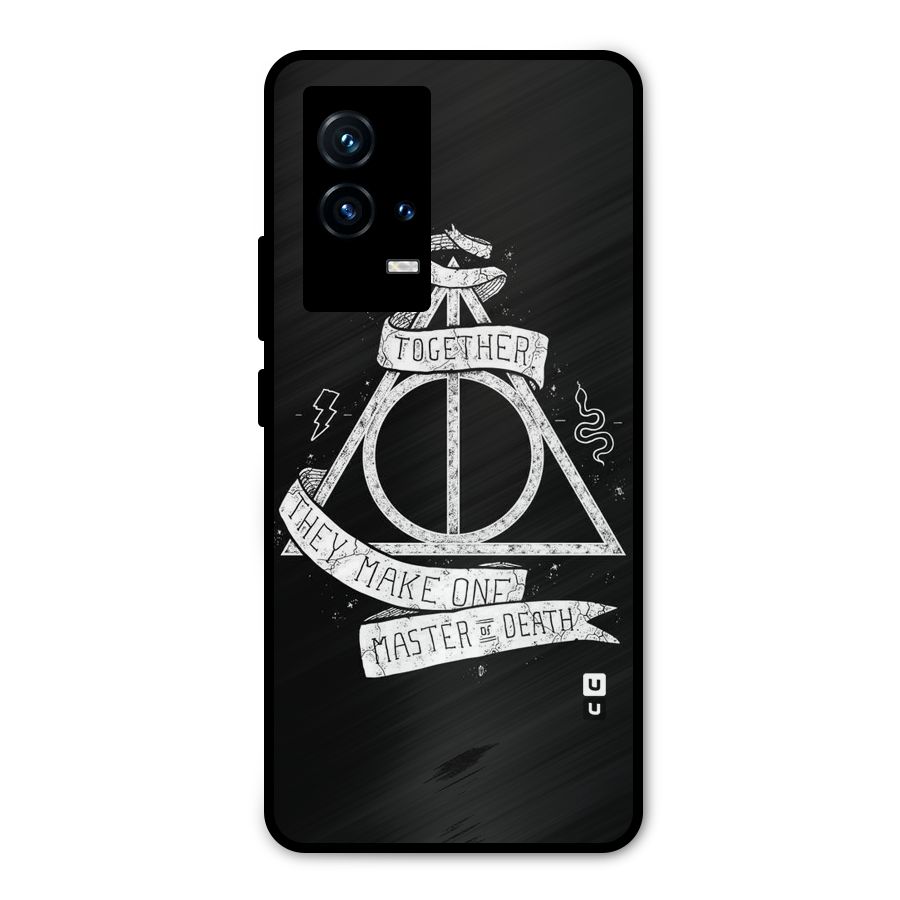 White Ribbon Metal Back Case for iQOO 9 5G
