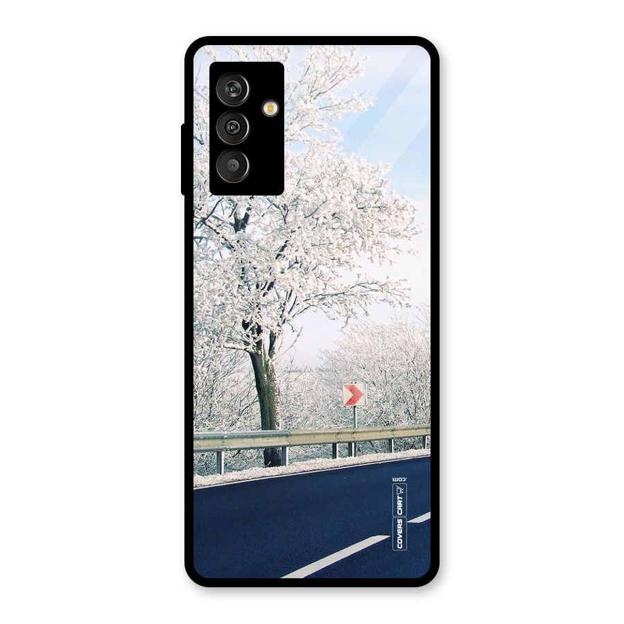 White Snow Tree Glass Back Case for Galaxy M13