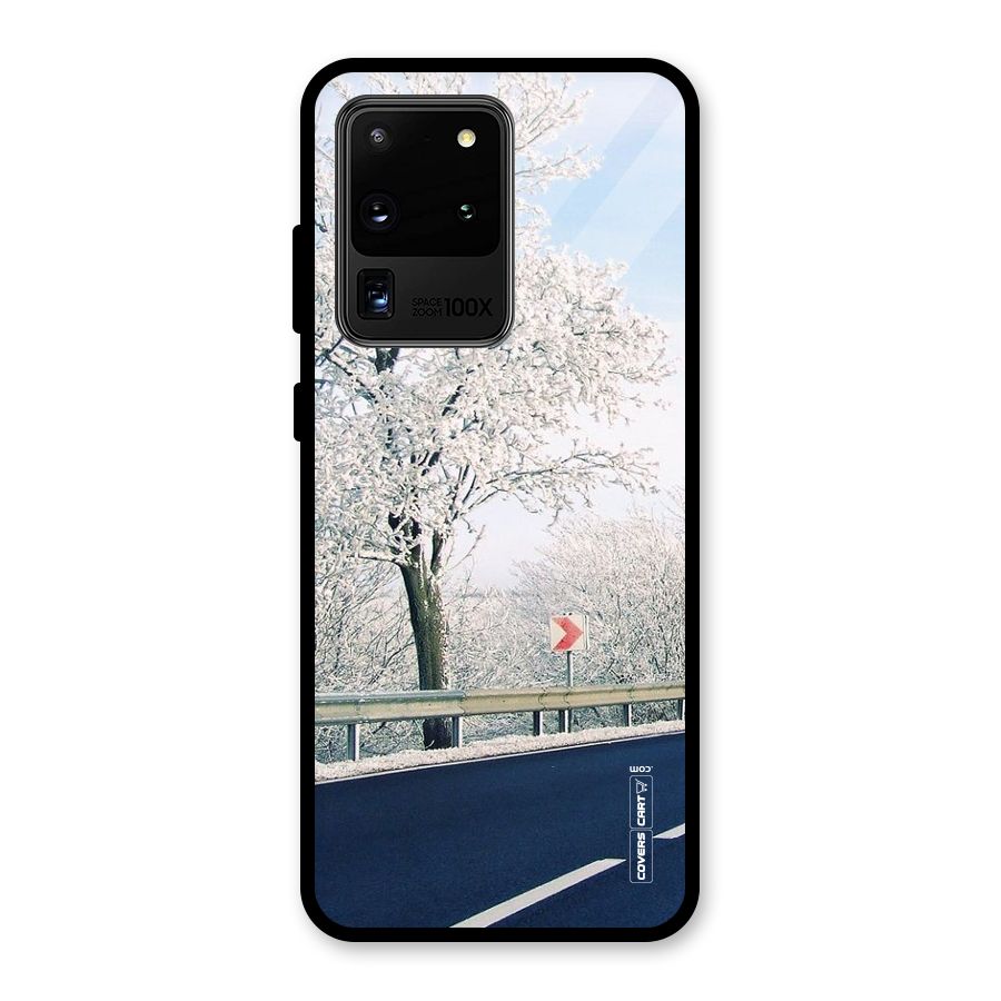 White Snow Tree Glass Back Case for Galaxy S20 Ultra