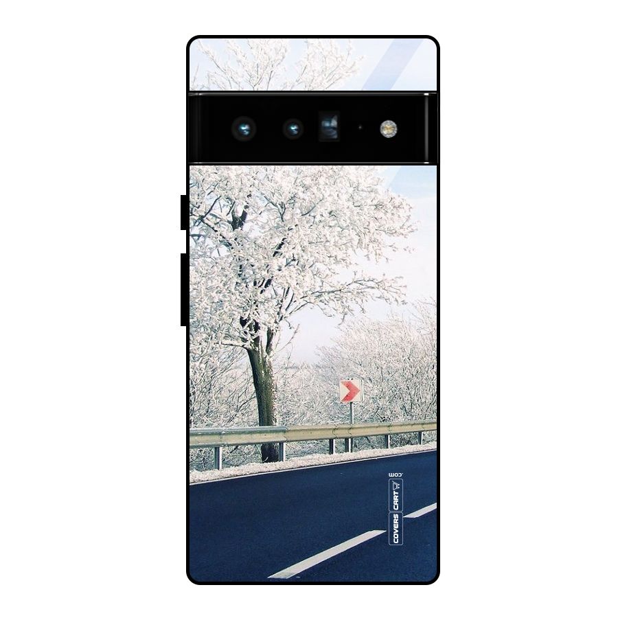 White Snow Tree Glass Back Case for Google Pixel 6 Pro
