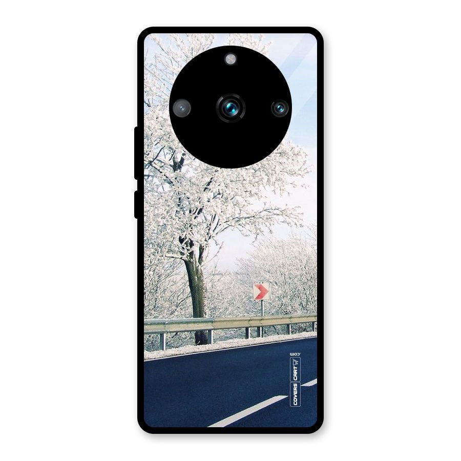 White Snow Tree Glass Back Case for Realme 11 Pro