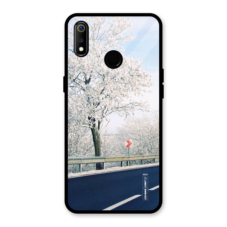 White Snow Tree Glass Back Case for Realme 3