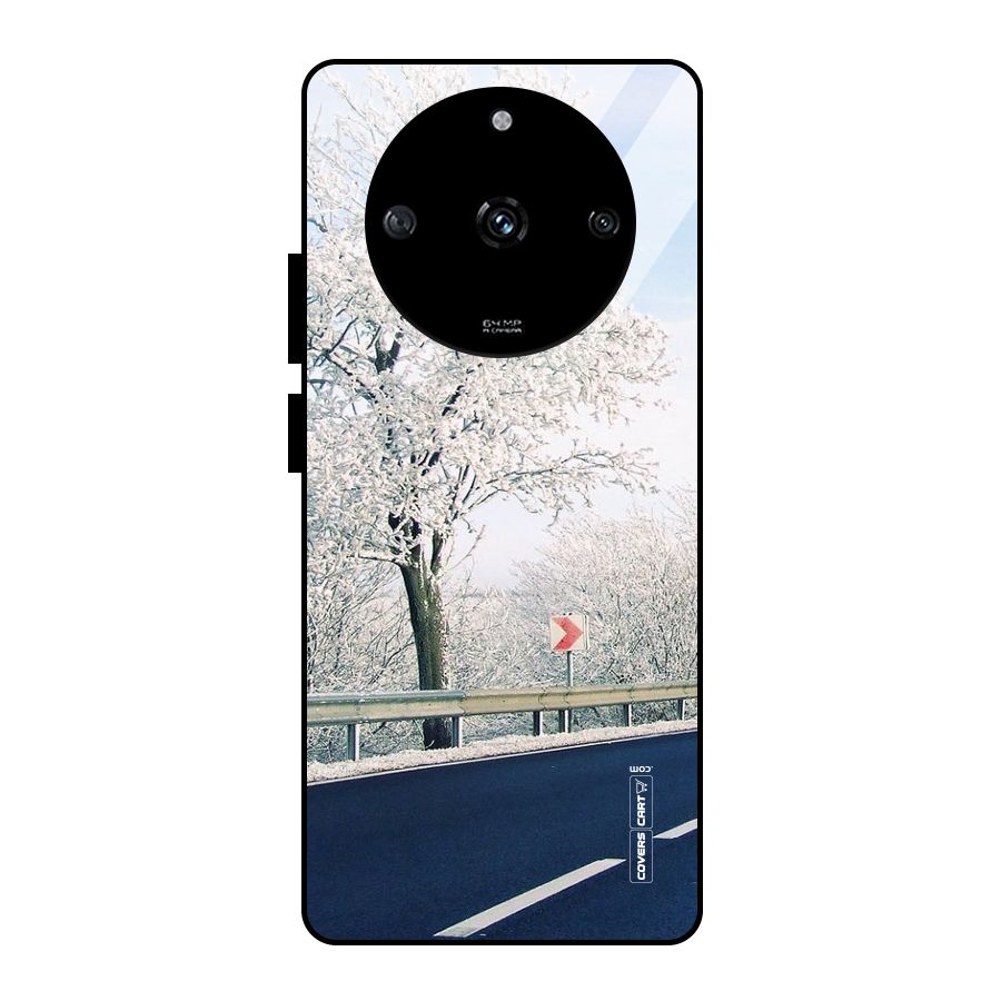 White Snow Tree Glass Back Case for Realme Narzo 60 5G