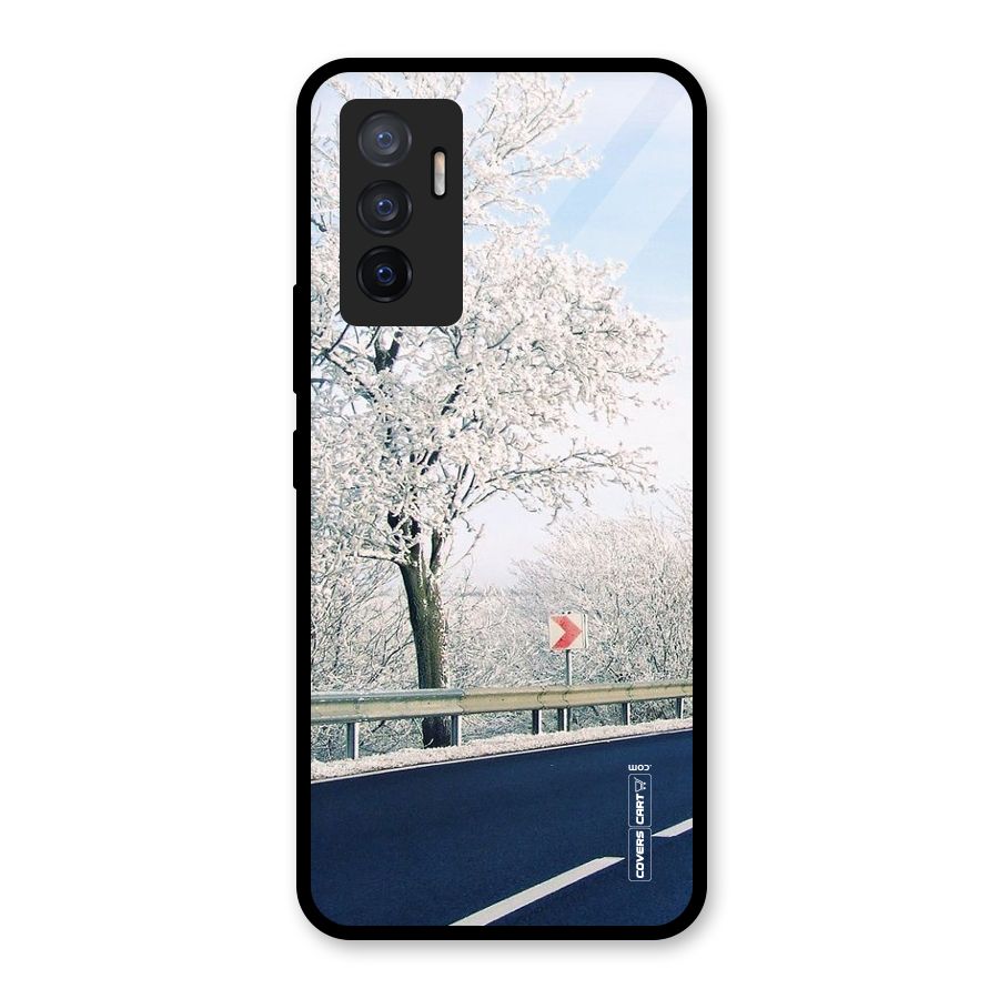 White Snow Tree Glass Back Case for Vivo V23e