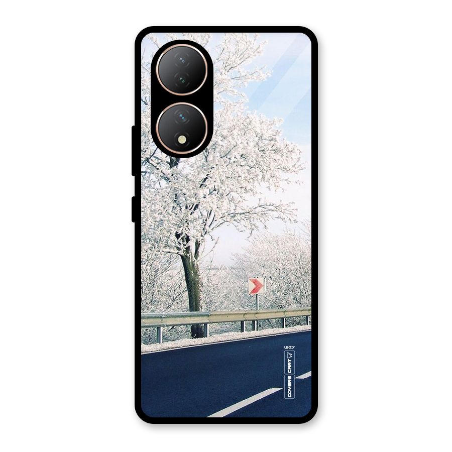 White Snow Tree Glass Back Case for Vivo Y100A