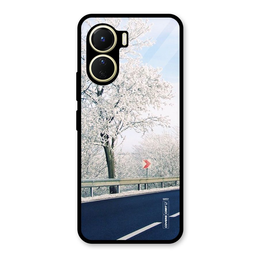 White Snow Tree Glass Back Case for Vivo Y16