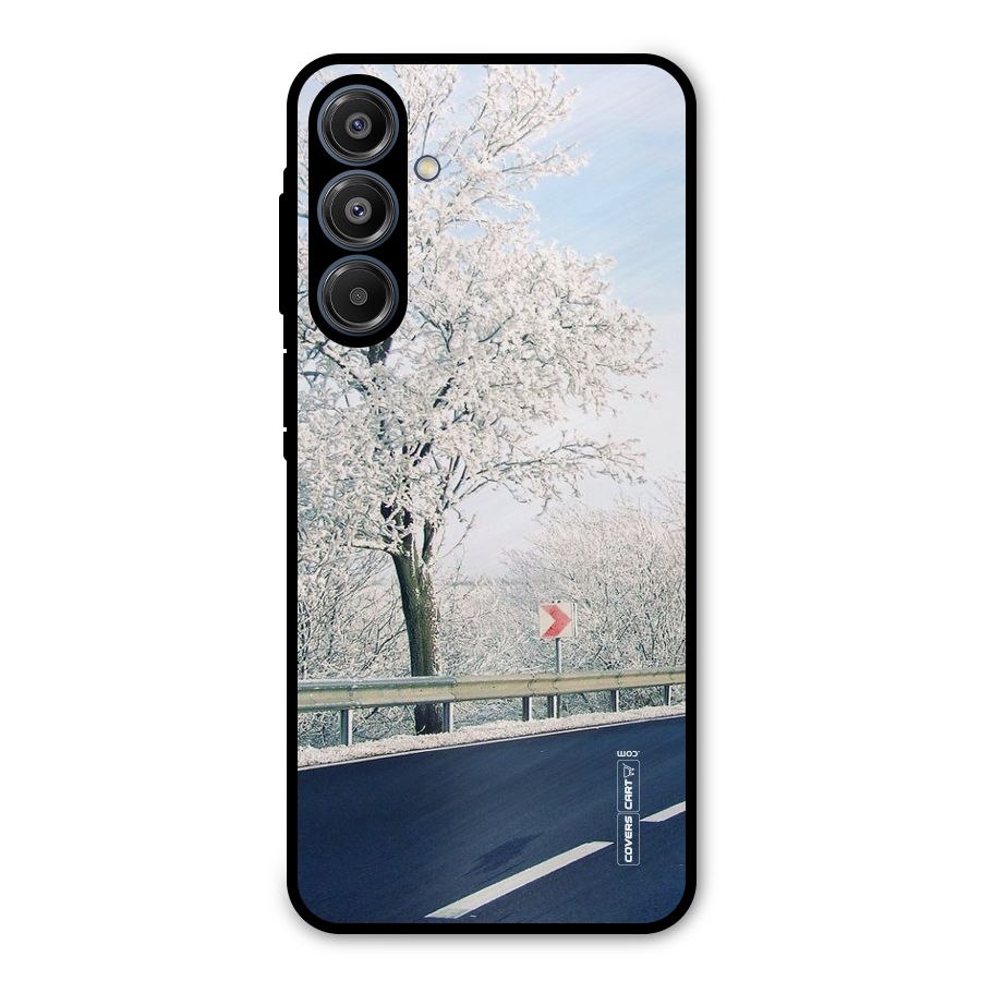 White Snow Tree Metal Back Case for Galaxy A16 5G