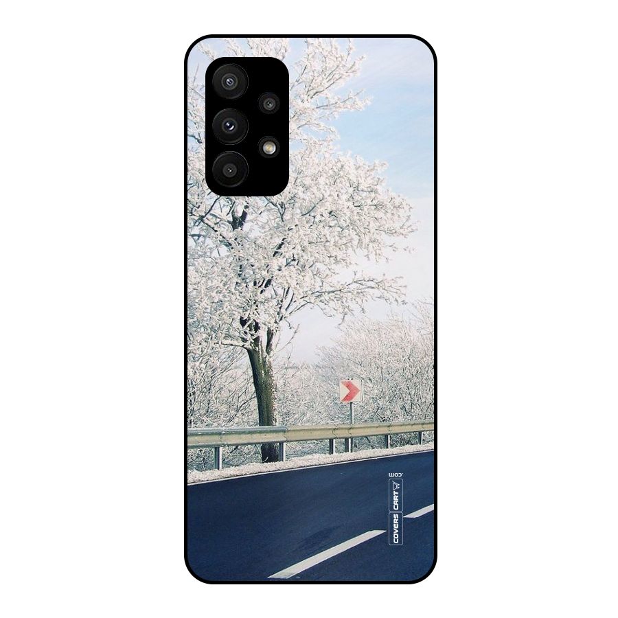 White Snow Tree Metal Back Case for Galaxy A23