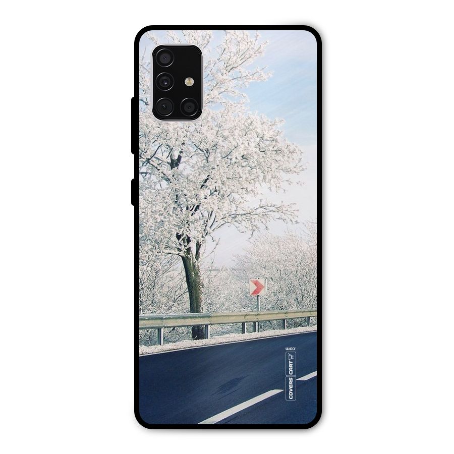 White Snow Tree Metal Back Case for Galaxy A51