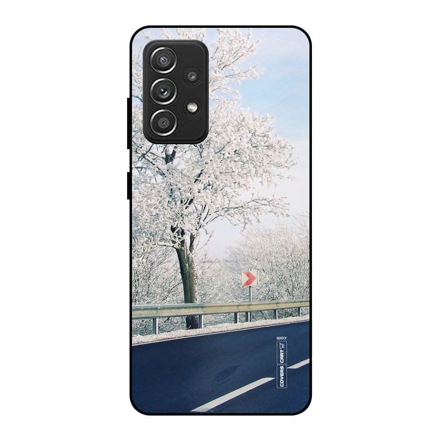 White Snow Tree Metal Back Case for Galaxy A52s 5G