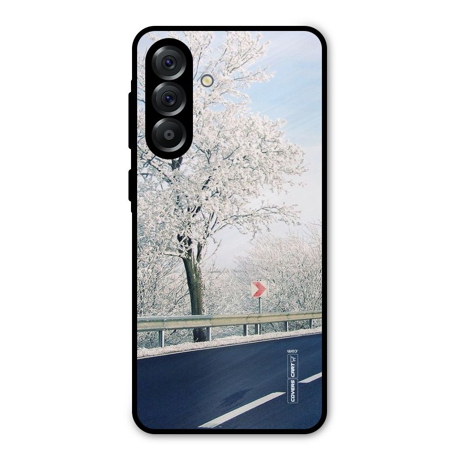 White Snow Tree Metal Back Case for Galaxy A56