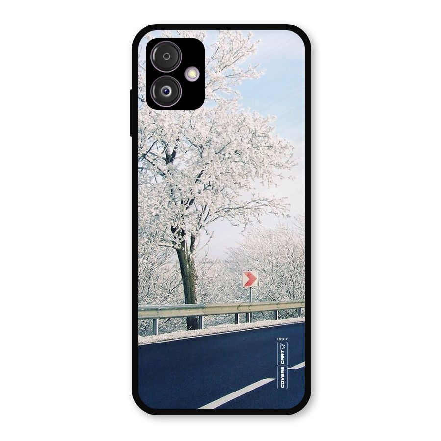 White Snow Tree Metal Back Case for Galaxy F14