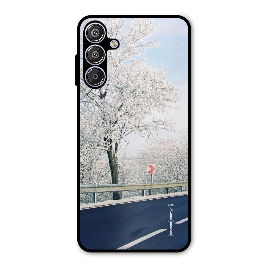 White Snow Tree Metal Back Case for Galaxy F15