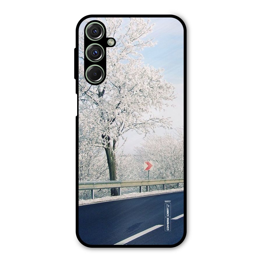White Snow Tree Metal Back Case for Galaxy F34
