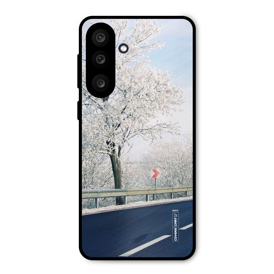 White Snow Tree Metal Back Case for Galaxy F56