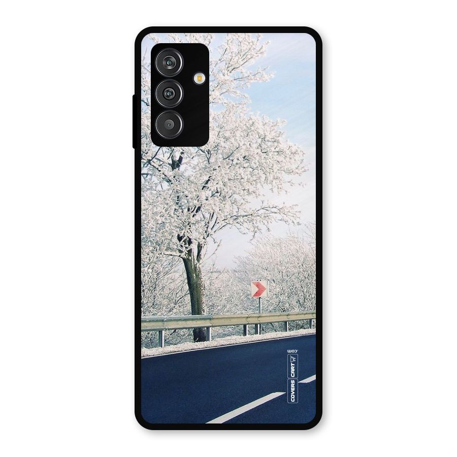 White Snow Tree Metal Back Case for Galaxy M14 5G
