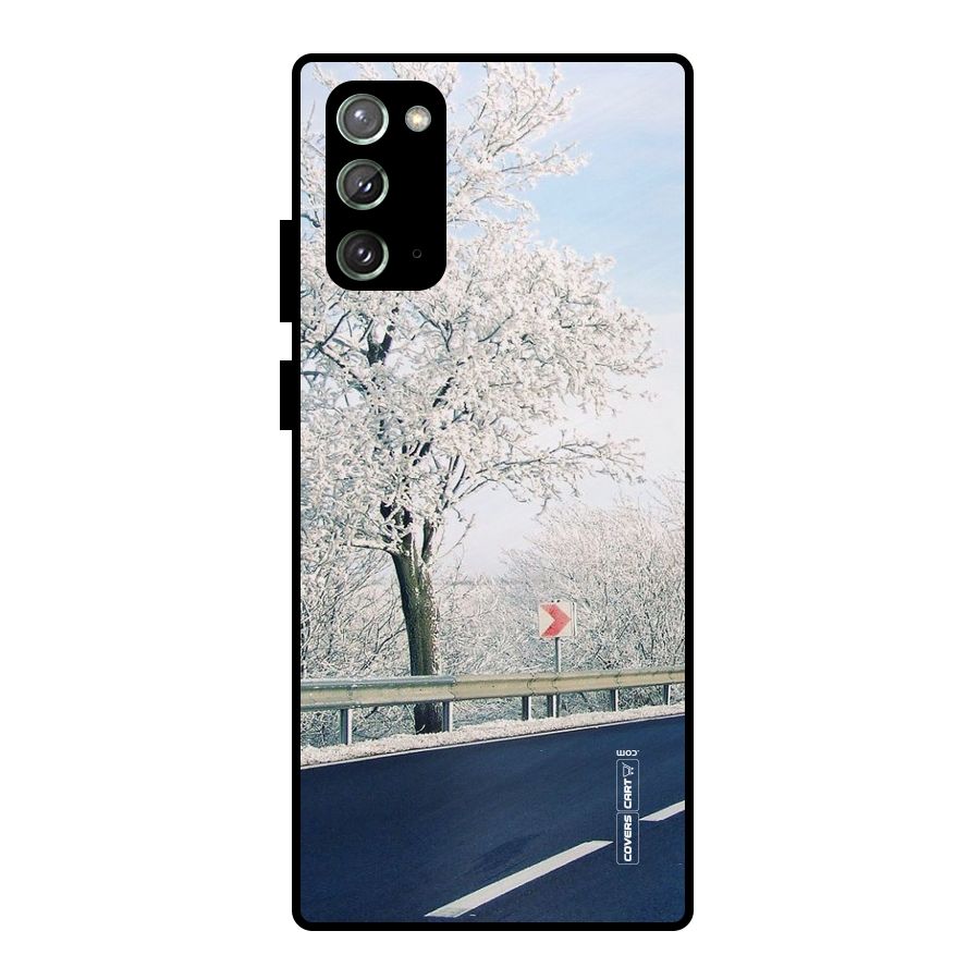 White Snow Tree Metal Back Case for Galaxy Note 20