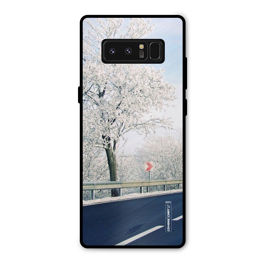 White Snow Tree Metal Back Case for Galaxy Note 8