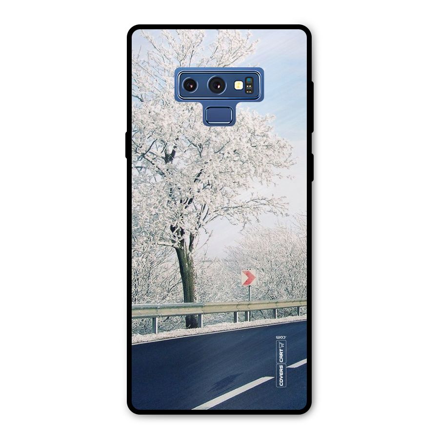 White Snow Tree Metal Back Case for Galaxy Note 9