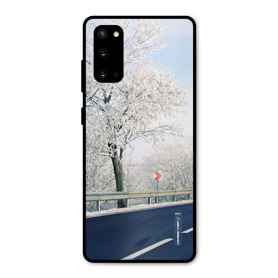 White Snow Tree Metal Back Case for Galaxy S20