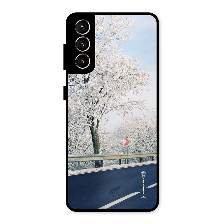 White Snow Tree Metal Back Case for Galaxy S21 5G