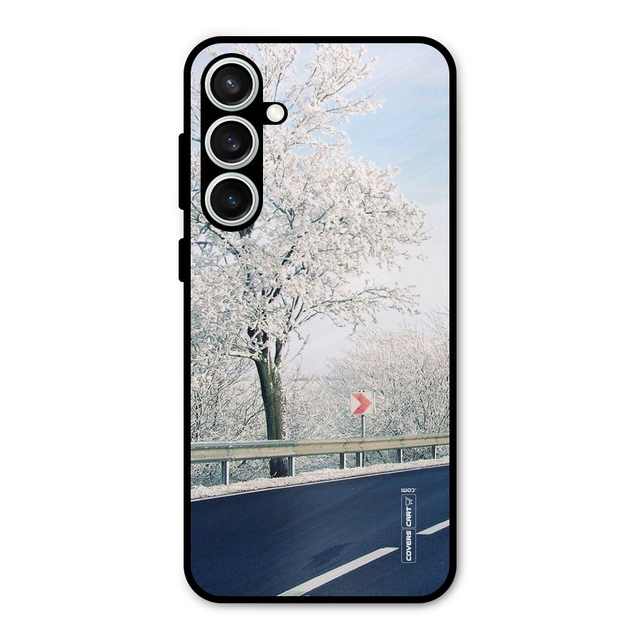 White Snow Tree Metal Back Case for Galaxy S23 FE