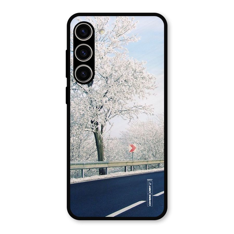White Snow Tree Metal Back Case for Galaxy S23 Plus