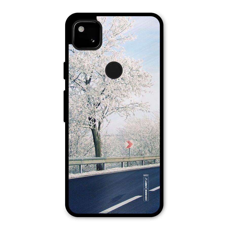 White Snow Tree Metal Back Case for Google Pixel 4a