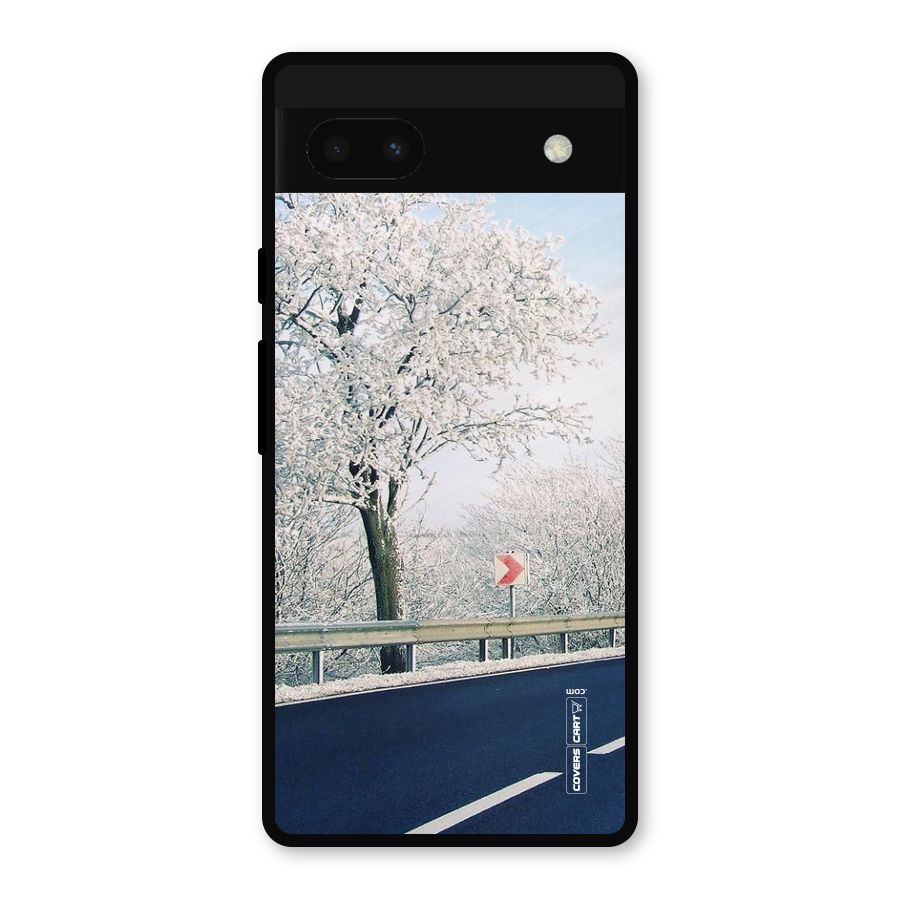 White Snow Tree Metal Back Case for Google Pixel 6a