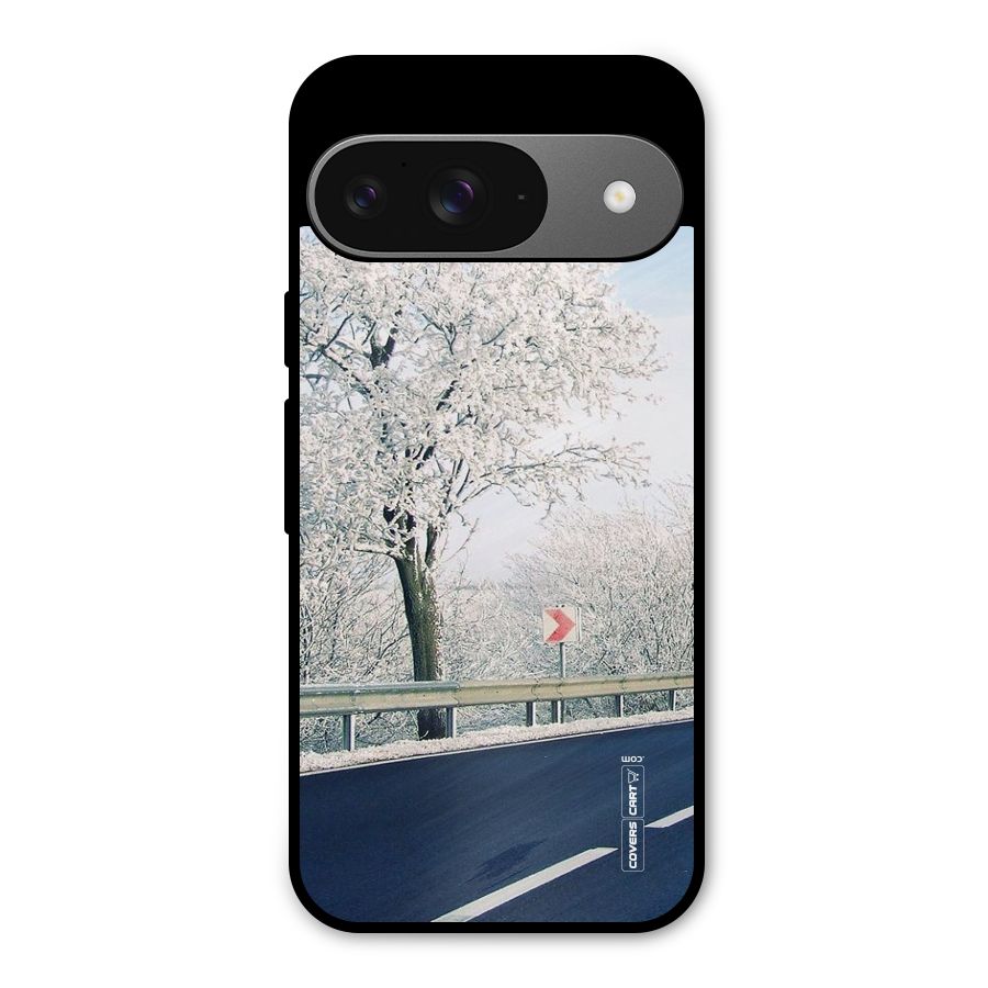 White Snow Tree Metal Back Case for Google Pixel 9