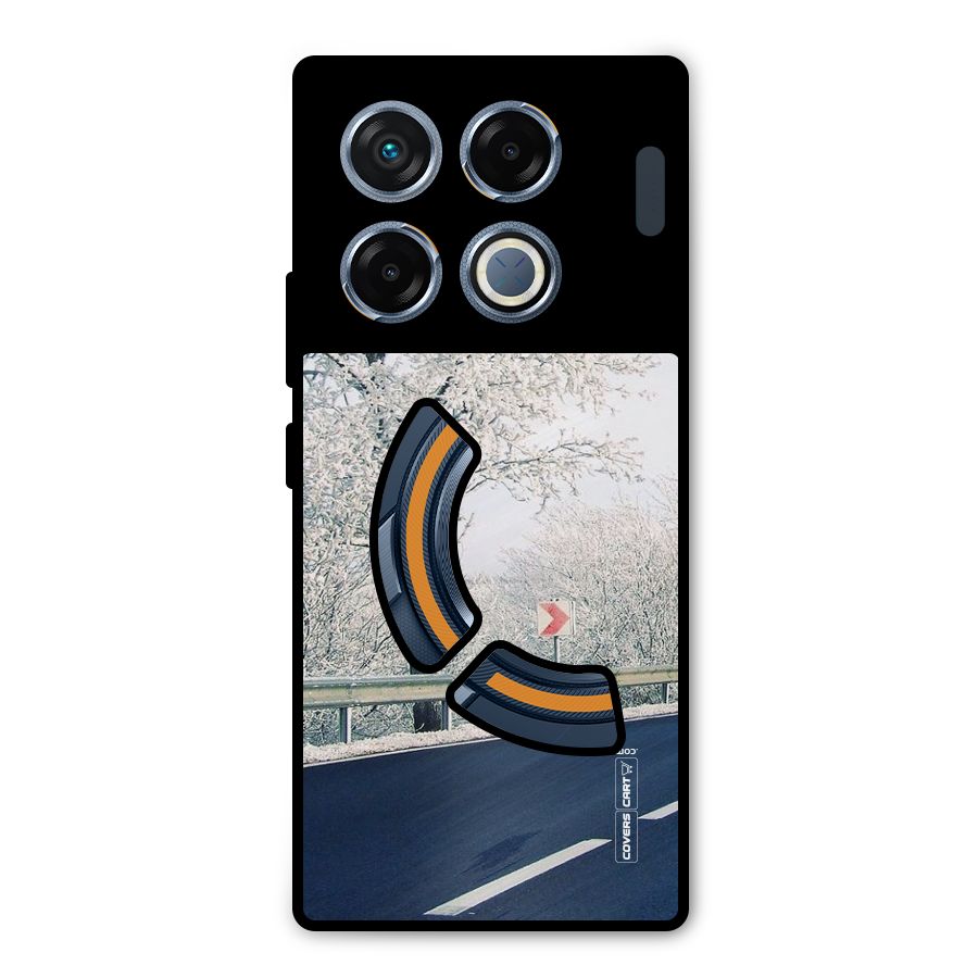 White Snow Tree Metal Back Case for Infinix GT 20 Pro