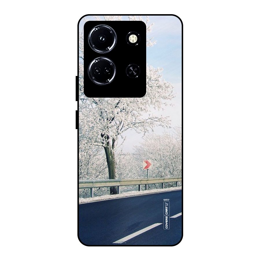 White Snow Tree Metal Back Case for Infinix Note 30 5G