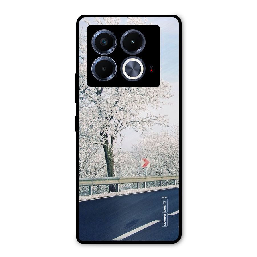 White Snow Tree Metal Back Case for Infinix Note 40 5G